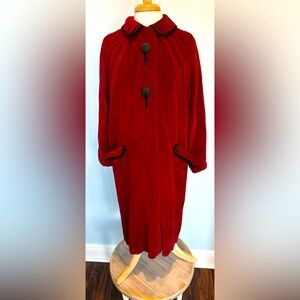 Vintage 1960’s maroon velvet ladies swing coat Styled by Lou Ritchie